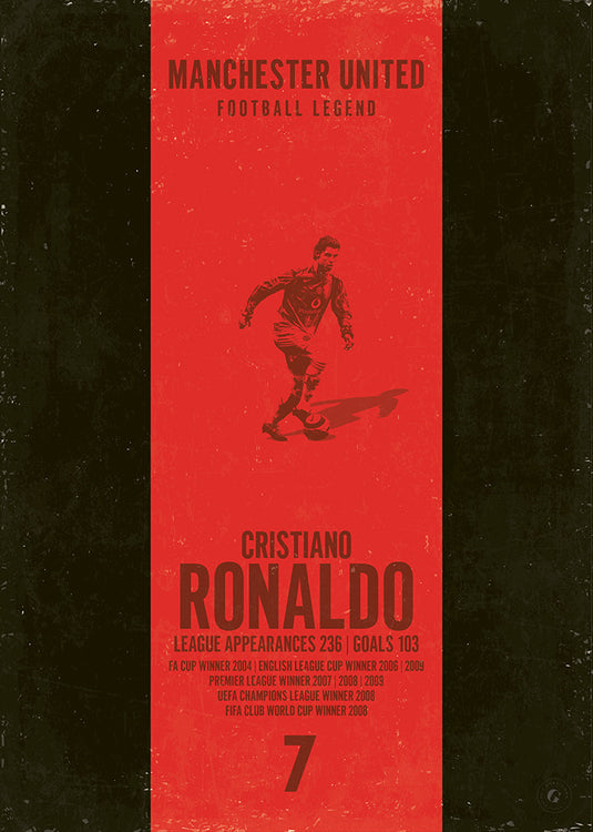 Cristiano Ronaldo Manchester United Heritage Stripes Print