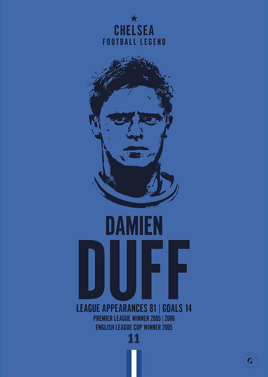Damien Duff Head Poster - Chelsea