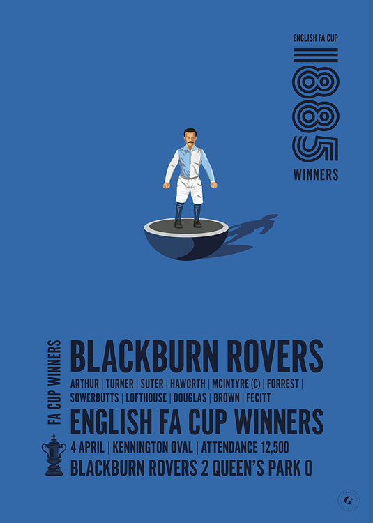 Blackburn Rovers 1885 FA Cup Winners Poster