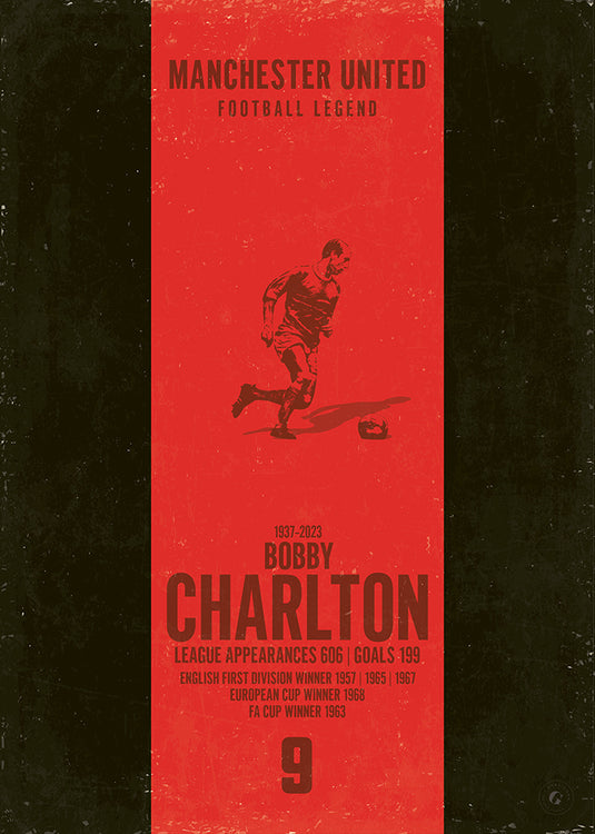 Bobby Charlton Manchester United Heritage Stripes Print