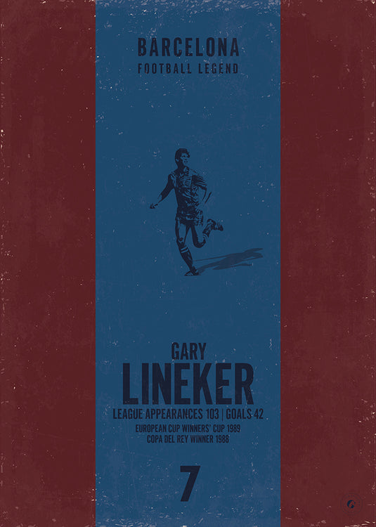 Póster Gary Lineker (Banda Vertical) - Barcelona