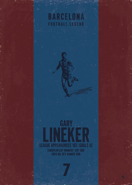 Gary Lineker Poster (Vertical Band) - Barcelona