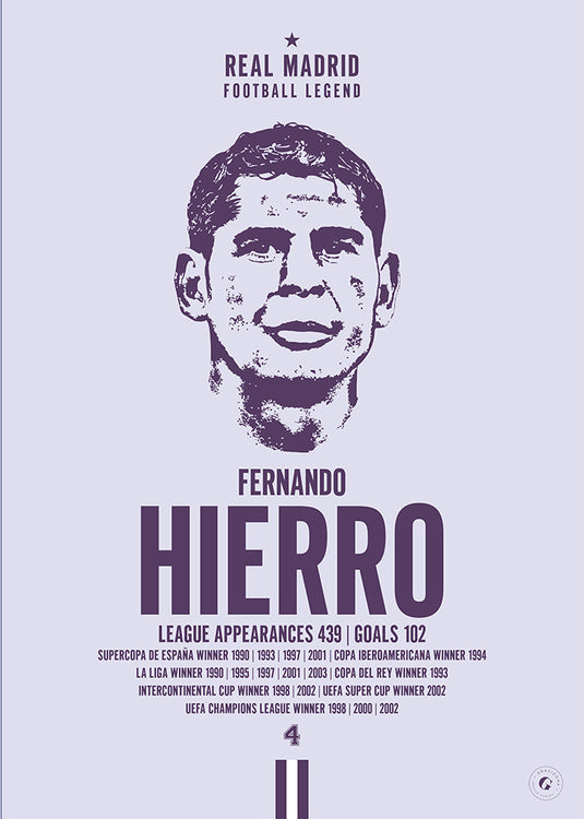 Fernando Hierro Head Poster - Real Madrid