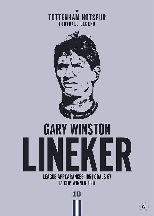 Póster de cabeza de Gary Lineker - Tottenham Hotspur