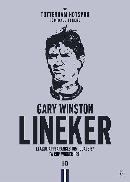 Gary Lineker Head Poster - Tottenham Hotspur