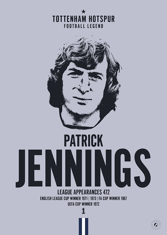 Póster de la cabeza de Pat Jennings - Tottenham Hotspur