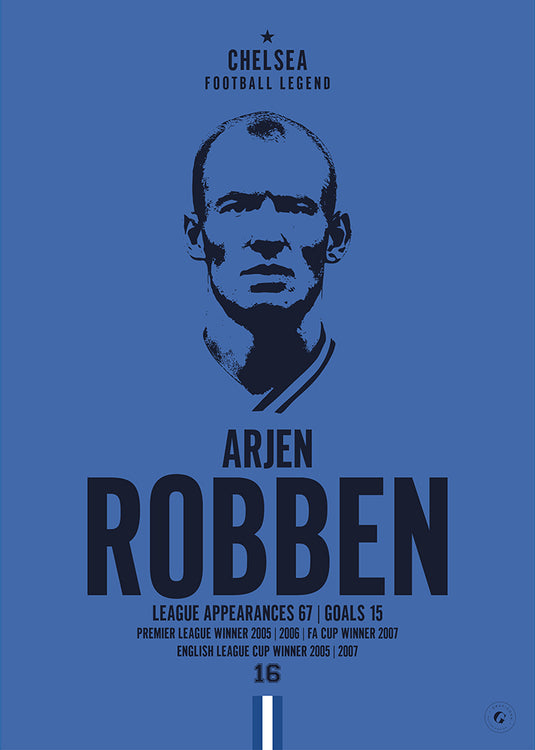 Arjen Robben Head Poster - Chelsea