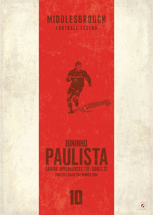 Juninho Paulista Middlesbrough Heritage Stripes Print