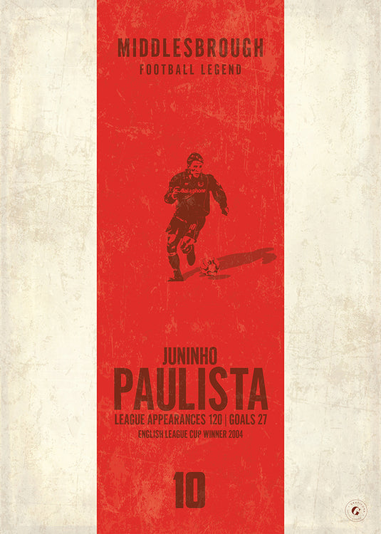 Juninho Paulista Poster (Vertical Band) - Middlesbrough
