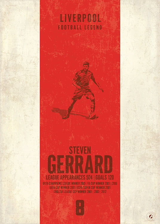 Steven Gerrard Liverpool Heritage Stripes Print