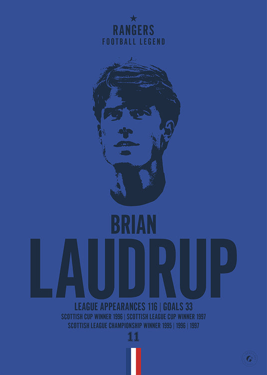 Brian Laudrup Head Poster - Rangers