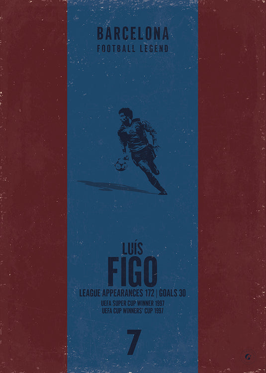 Luis Figo Barcelona Heritage Stripes Print