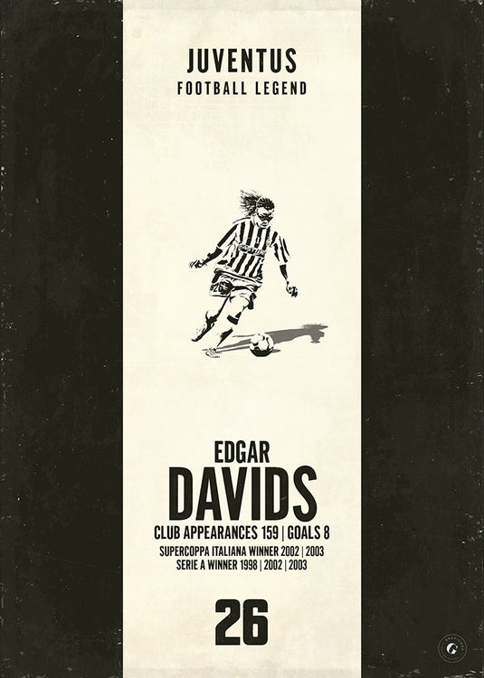 Póster Edgar Davids (Banda vertical) - Juventus