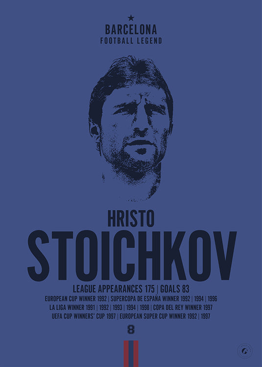 Hristo Stoichkov Barcelona Legend Iconic Portrait Print