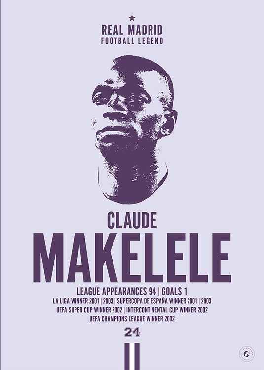 Claude Makelele Head Poster - Real Madrid