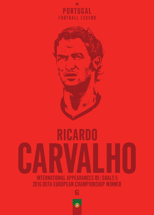 Ricardo Carvalho Portugal Football Legend Iconic Portrait Print