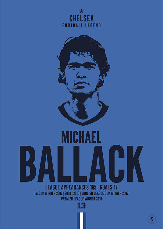 Michael Ballack Chelsea Football Legend Iconic Portrait Print