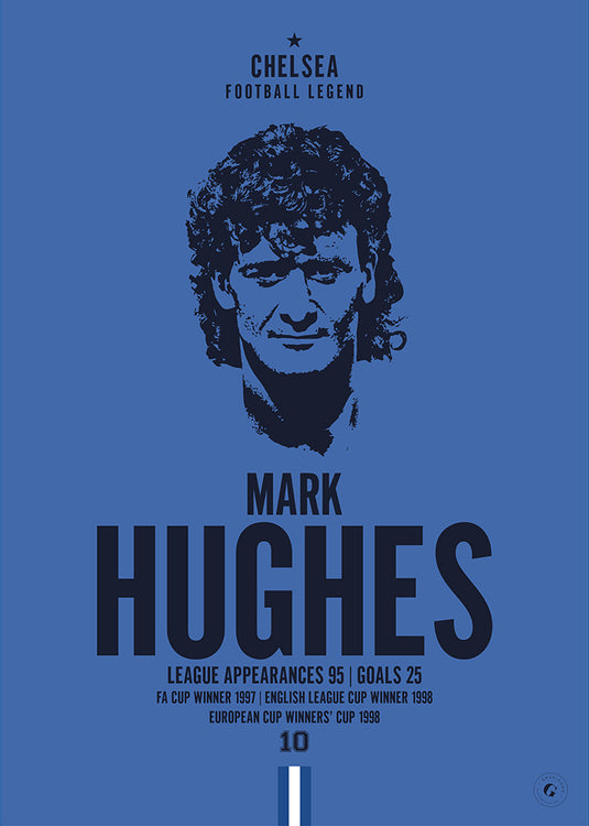 Mark Hughes Chelsea Football Legend Iconic Portrait Print