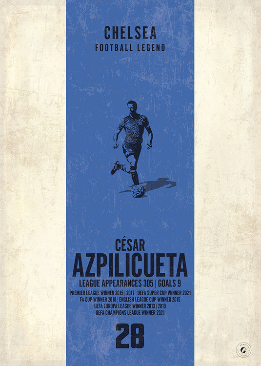 Cesar Azpilicueta Chelsea Heritage Stripes Print