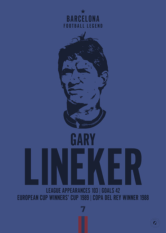 Gary Lineker Barcelona Legend Iconic Portrait Print