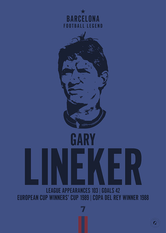 Gary Lineker Head Poster - Barcelona