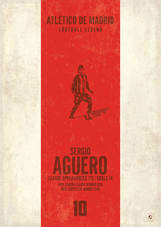 Affiche Sergio Aguero (bande verticale)