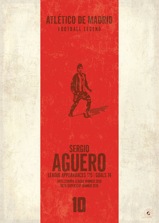 Sergio Aguero Poster (Vertical Band)