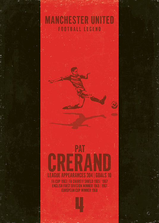 Pat Crerand Poster (Vertical Band) - Manchester United