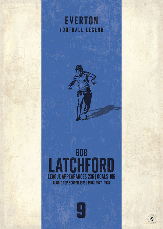 Bob Latchford Poster (Vertical Band) - Everton
