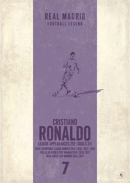 Cristiano Ronaldo Real Madrid Heritage Stripes Print