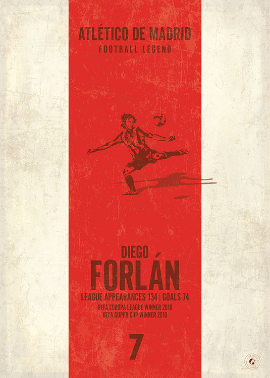 Diego Forlan Atletico Madrid Heritage Stripes Print