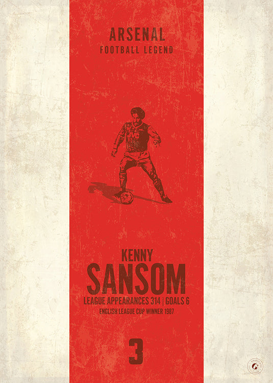 Kenny Sansom Arsenal Heritage Stripes Print