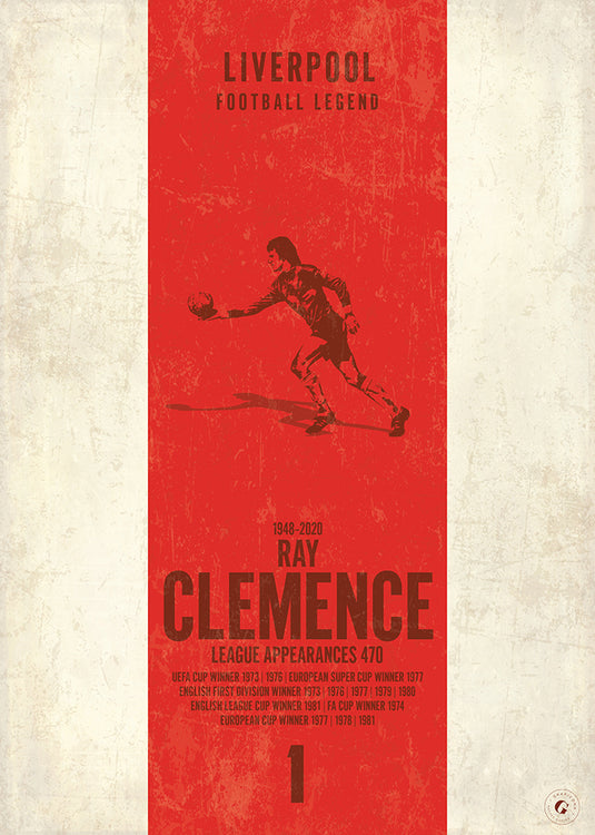 Ray Clemence Liverpool Heritage Stripes Print
