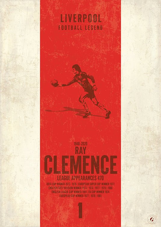 Affiche Ray Clemence (bande verticale)