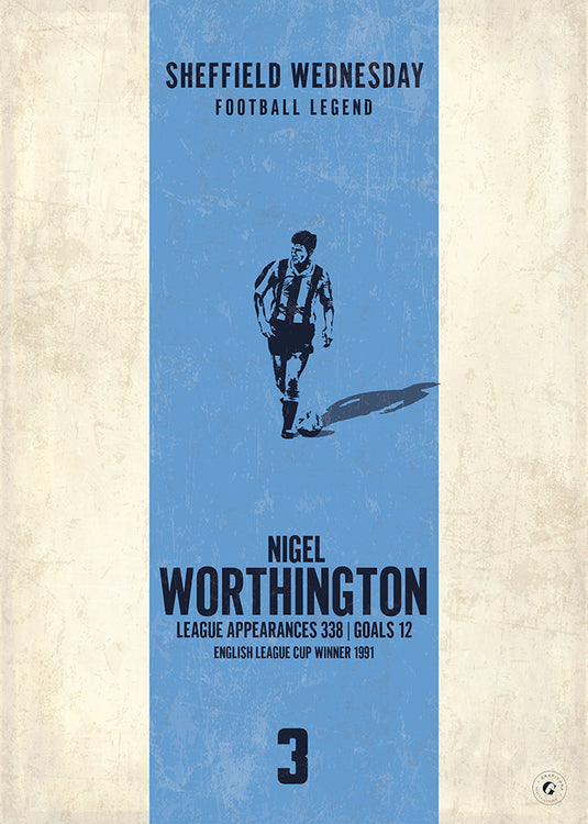 Nigel Worthington Sheffield Wednesday Heritage Stripes Print