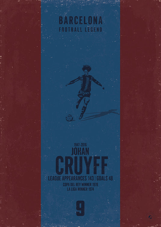 Cartel Johan Cruyff (Banda Vertical) - Barcelona