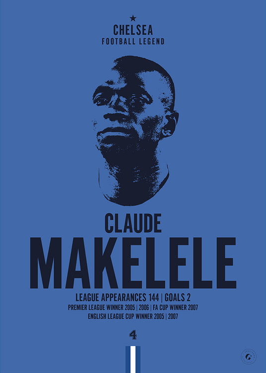 Claude Makelele Chelsea Football Legend Iconic Portrait Print