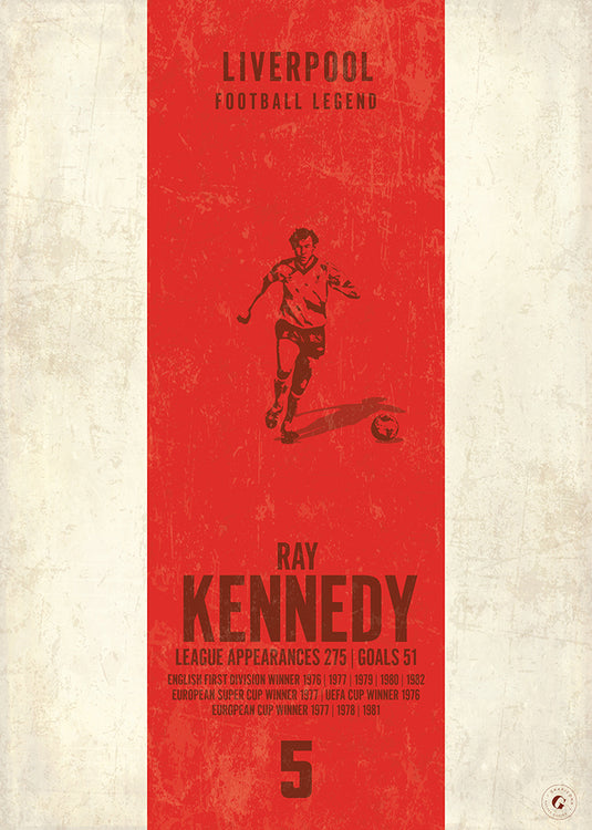 Ray Kennedy Liverpool Heritage Stripes Print