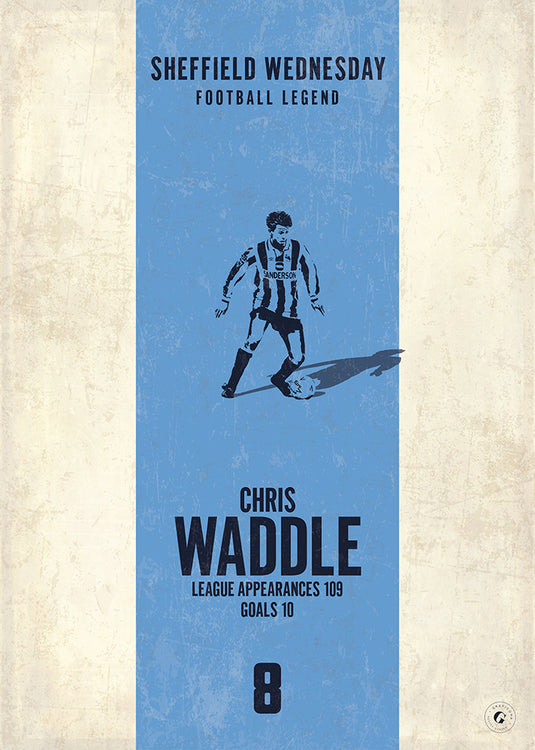 Chris Waddle Poster (Vertical Band) - Sheffield Wednesday