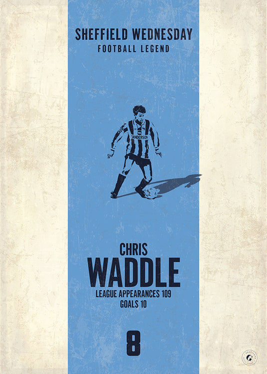 Cartel de Chris Waddle (banda vertical) - Sheffield Wednesday