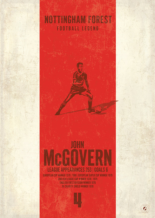 John McGovern Nottingham Forest Heritage Stripes Print