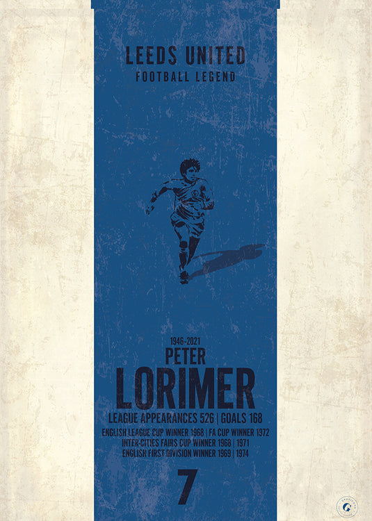 Peter Lorimer Poster (Vertical Band)