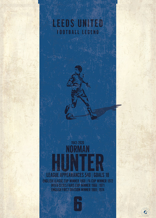Norman Hunter Poster (Vertical Band)