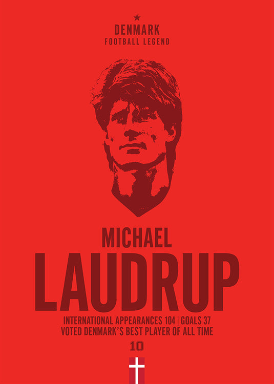 Michael Laudrup Denmark Football Legend Iconic Portrait Print