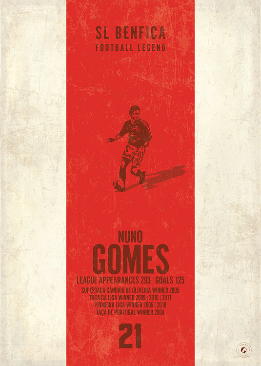 Nuno Gomes Benfica Heritage Stripes Print