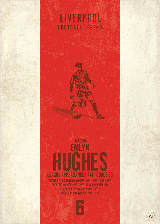 Emlyn Hughes Poster (Vertical Band)