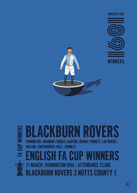 Blackburn Rovers 1891 FA Cup Winners Poster