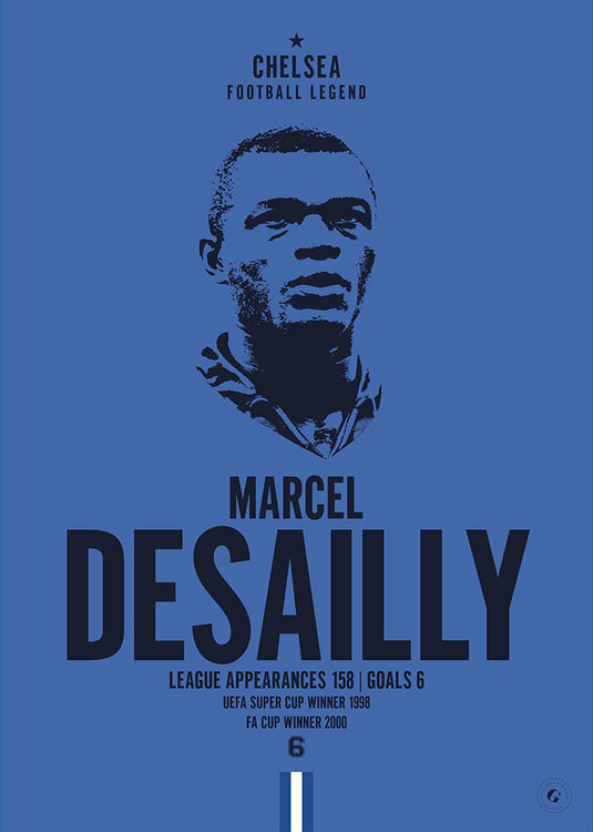Marcel Desailly Chelsea Football Legend Iconic Portrait Print