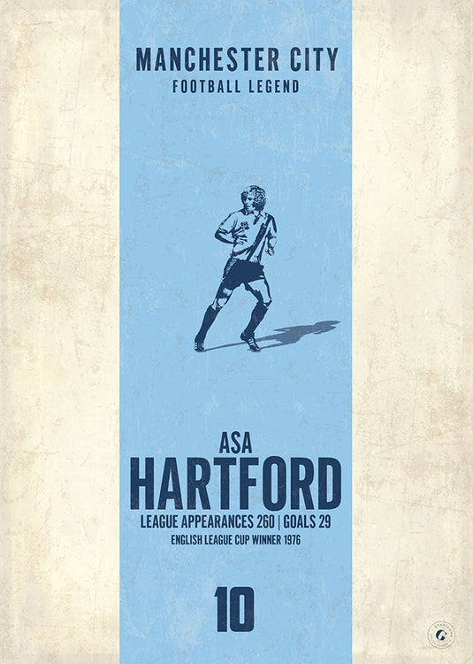 Asa Hartford Manchester City Heritage Stripes Print