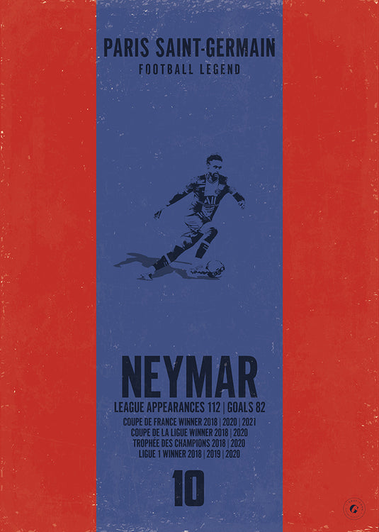 Neymar Paris Saint-Germain Heritage Stripes Print